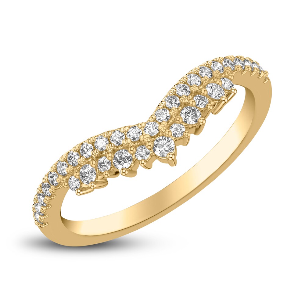 Diamond Tiara Wedding Band 1/3 ct tw Round 14K Yellow Gold HbbAeDR4