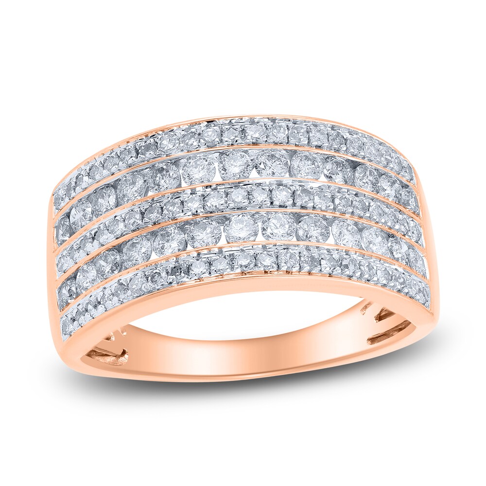 Diamond 5-Row Anniversary Band 1 ct tw Round 14K Rose Gold HdZKPvQE Diamond 5-Row Anniversary Band 1 ct tw Round 14K Rose Gold HdZKPvQE