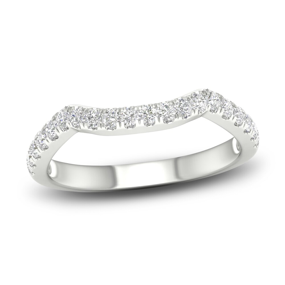 Diamond Contour Wedding Band 1/3 ct tw Round 14K White Gold Hk93T3EV Diamond Contour Wedding Band 1/3 ct tw Round 14K White Gold Hk93T3EV