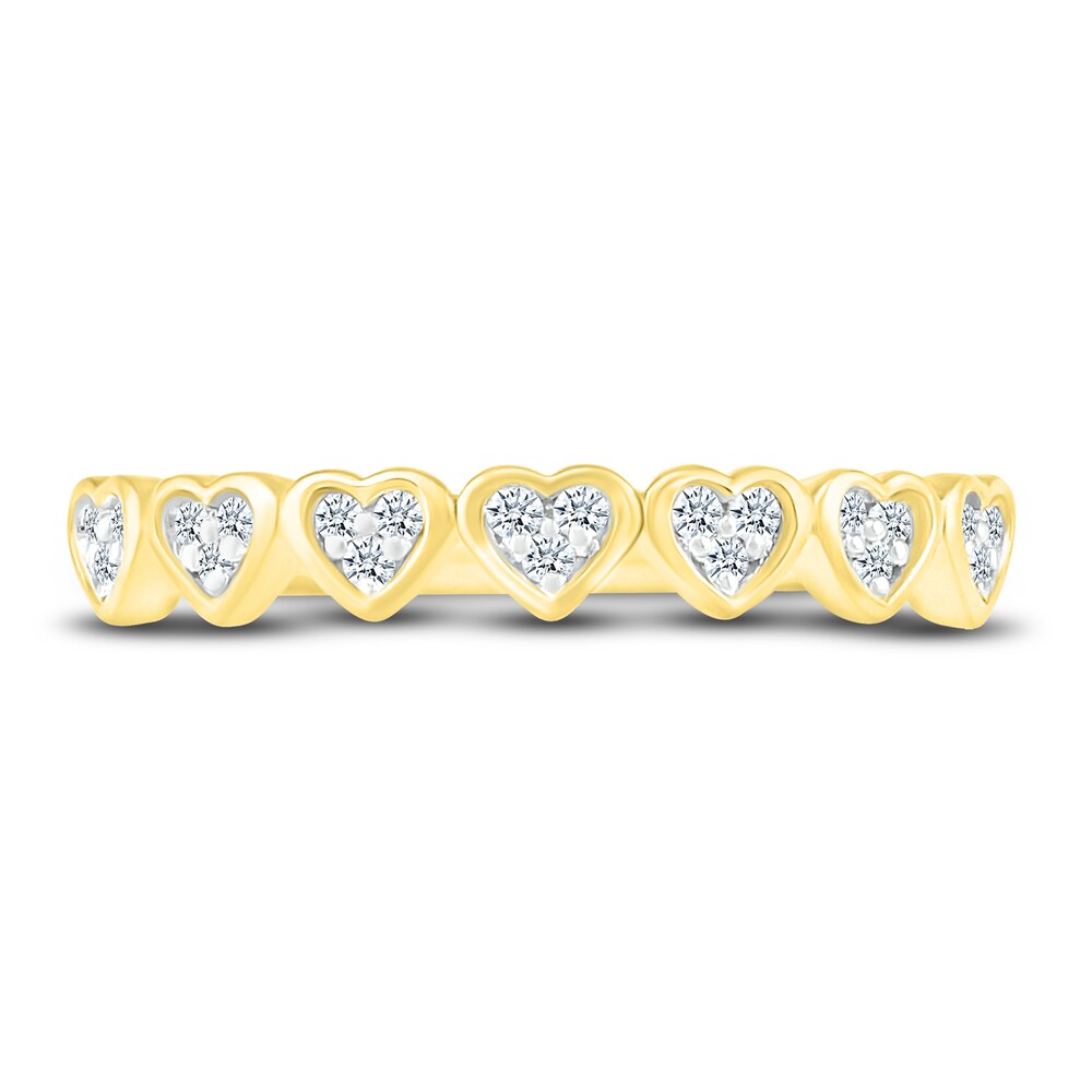 Diamond Heart Stackable Ring 1/8 ct tw Round 10K Yellow Gold HnZTJCz8