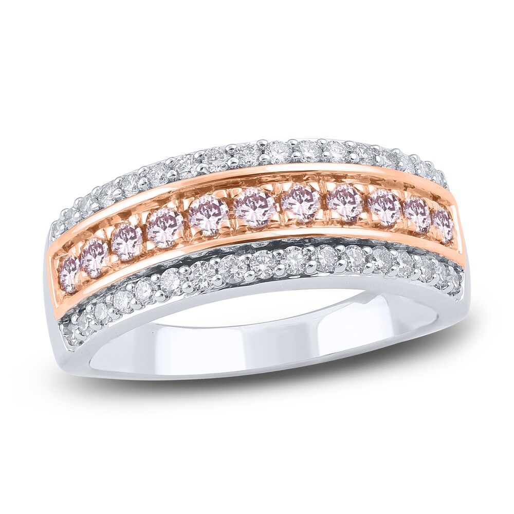 Pink & White Diamond Anniversary Band 3/4 ct tw Round 14K Two-Tone Gold HokHMQrY Pink & White Diamond Anniversary Band 3/4 ct tw Round 14K Two-Tone Gold HokHMQrY