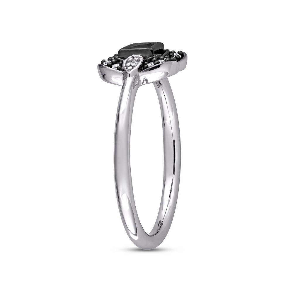 Black & White Diamond Ring 1/4 ct tw Princess/Round 10K White Gold HpUAxnk2 Black & White Diamond Ring 1/4 ct tw Princess/Round 10K White Gold HpUAxnk2