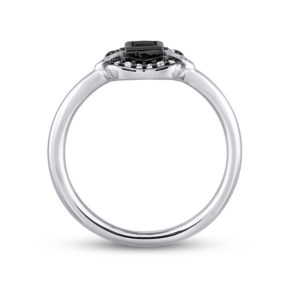 Black & White Diamond Ring 1/4 ct tw Princess/Round 10K White Gold HpUAxnk2 Black & White Diamond Ring 1/4 ct tw Princess/Round 10K White Gold HpUAxnk2