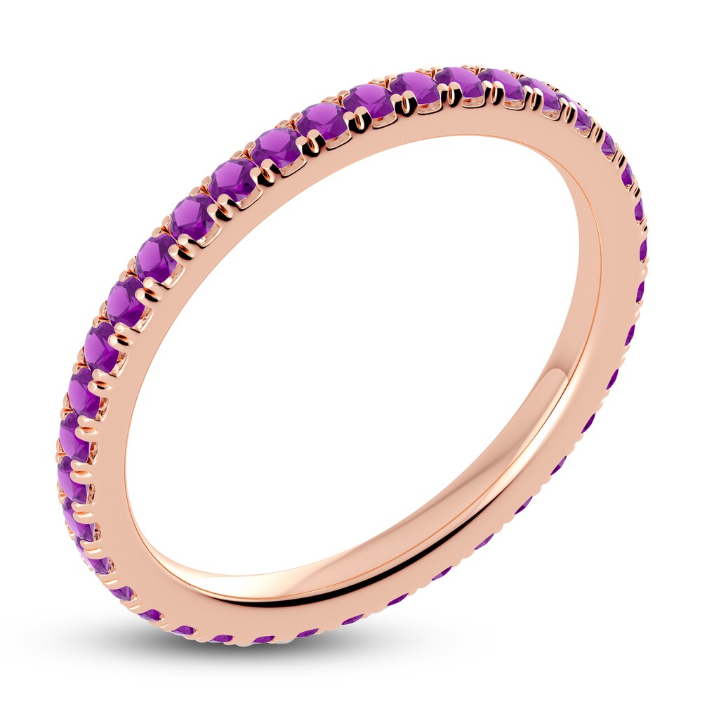 Juliette Maison Natural Amethyst Eternity Ring 10K Rose Gold Hr8jKsxO