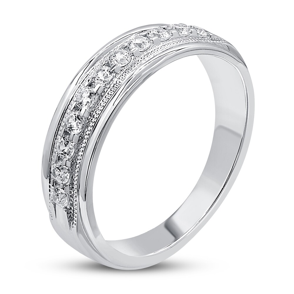 Men\'s Diamond Wedding Band 1/2 ct tw Round 14K White Gold HrIGNEfs Men\'s Diamond Wedding Band 1/2 ct tw Round 14K White Gold HrIGNEfs