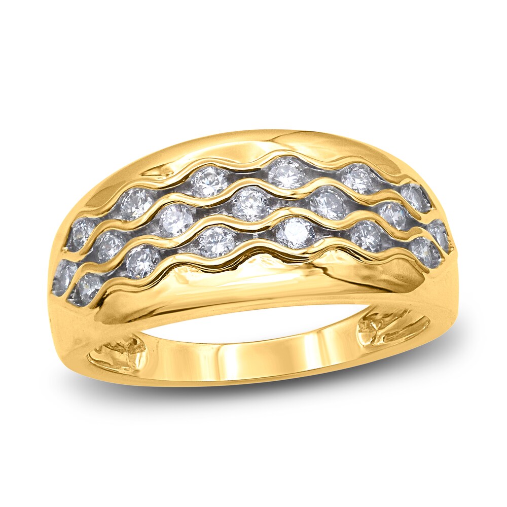 Diamond Wave Anniversary Band 1/2 ct tw Round 14K Yellow Gold HtAsscpD Diamond Wave Anniversary Band 1/2 ct tw Round 14K Yellow Gold HtAsscpD