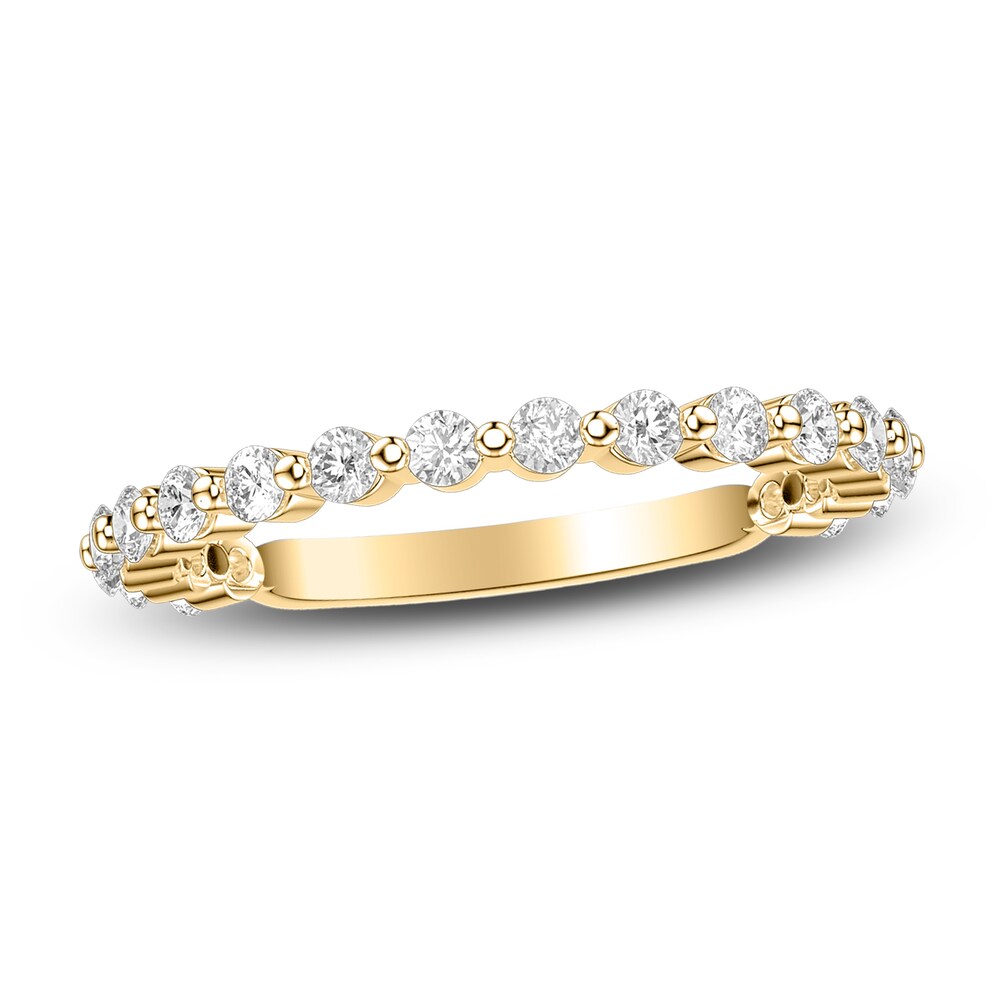 Diamond Semi-Eternity Band 1/2 ct tw Round 14K Yellow Gold HuZDuAsP Diamond Semi-Eternity Band 1/2 ct tw Round 14K Yellow Gold HuZDuAsP