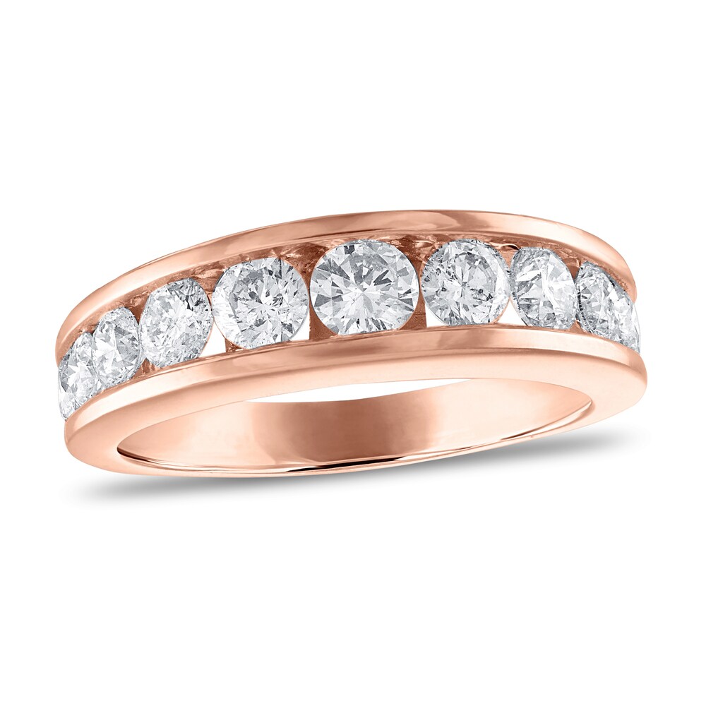 Diamond Wedding Band 1-1/2 ct tw Round 14K Rose Gold Hygz13cY Diamond Wedding Band 1-1/2 ct tw Round 14K Rose Gold Hygz13cY