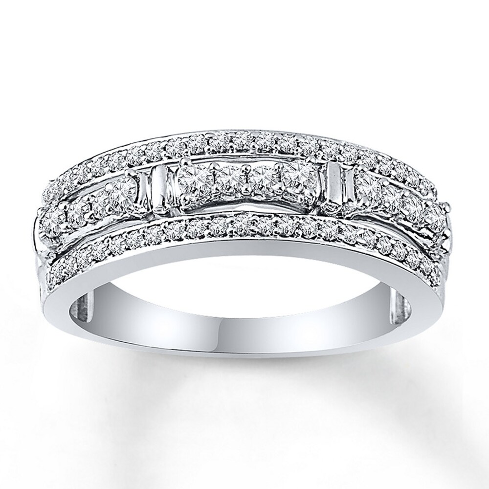Diamond Anniversary Ring 1/2 ct tw Round-cut 10K White Gold HzJsk9Y3 Diamond Anniversary Ring 1/2 ct tw Round-cut 10K White Gold HzJsk9Y3