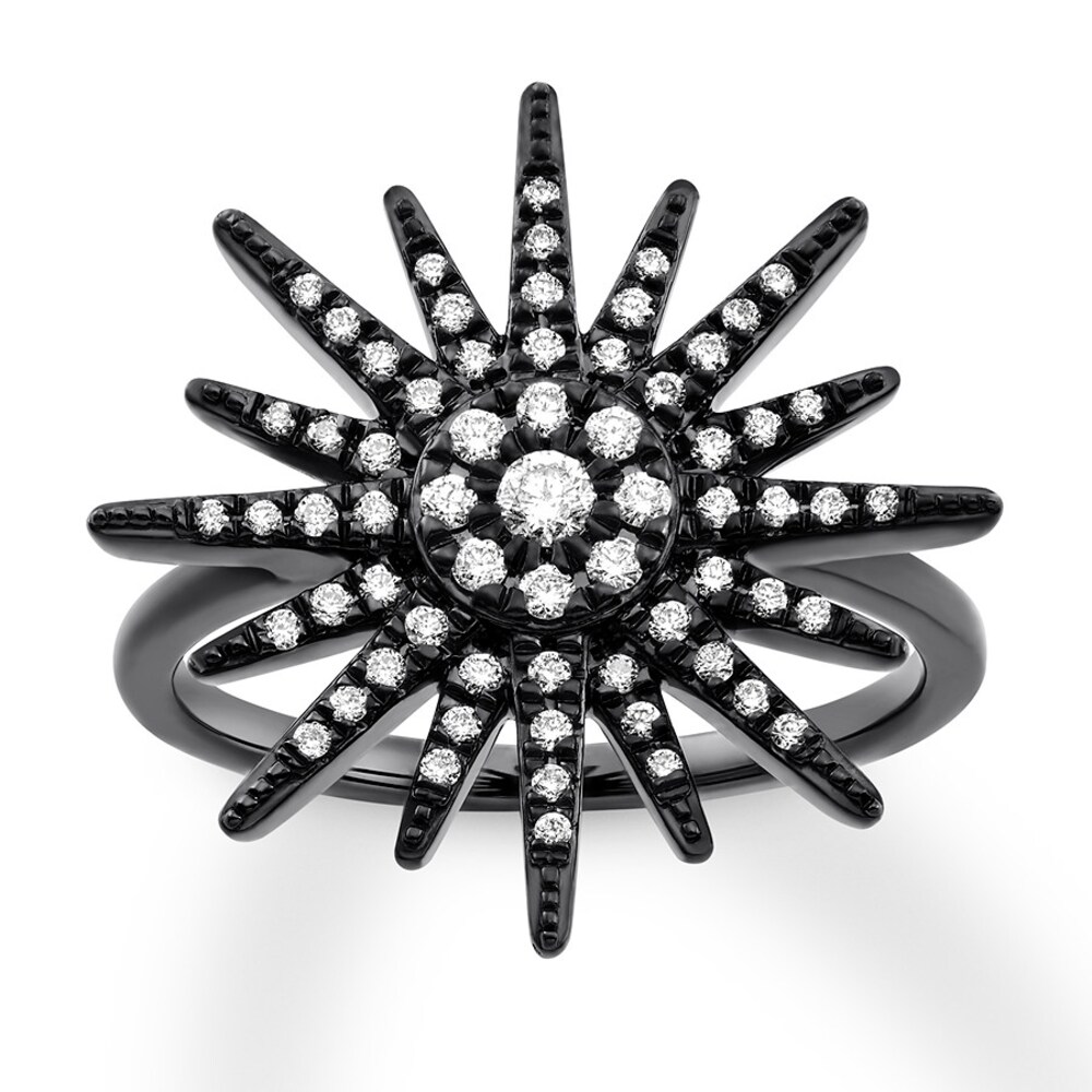 House of Virtruve Diamond Ring 1/3 ct tw Round Black Ruthenium-Plated Sterling Silver I5E37PVZ House of Virtruve Diamond Ring 1/3 ct tw Round Black Ruthenium-Plated Sterling Silver I5E37PVZ
