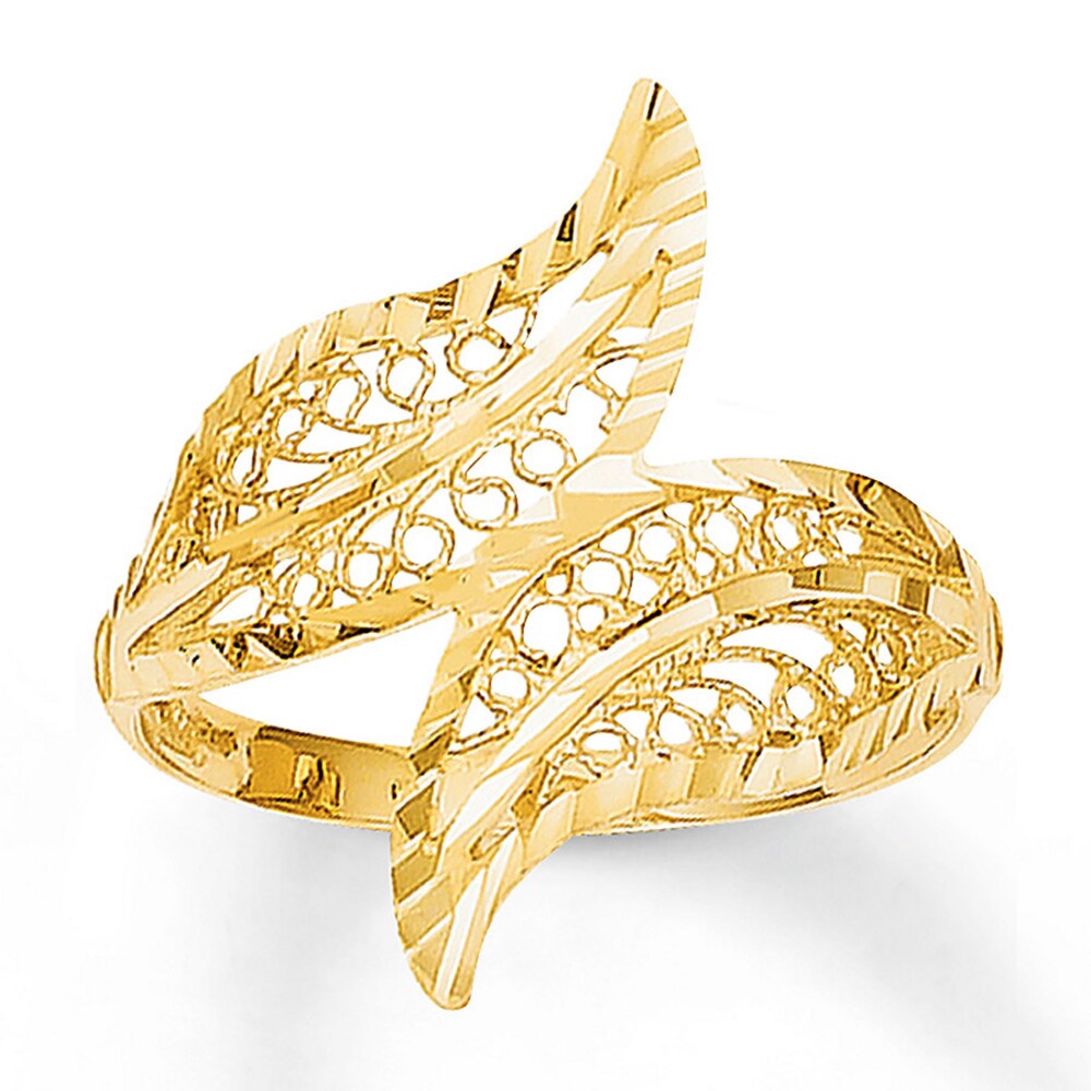 Filigree Leaf Ring 14K Yellow Gold IBhYA6J9 Filigree Leaf Ring 14K Yellow Gold IBhYA6J9
