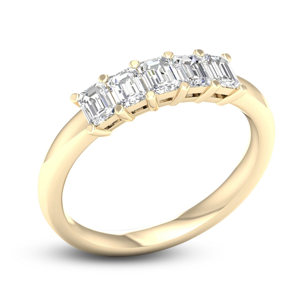 Diamond 5-Stone Anniversary Band 1 ct tw Emerald 14K Yellow Gold ICsfXGSo Diamond 5-Stone Anniversary Band 1 ct tw Emerald 14K Yellow Gold ICsfXGSo