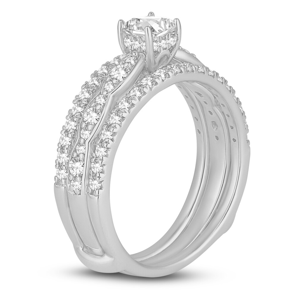 Diamond Bridal Set 1 ct tw Princess/Round 14K White Gold ID5Jj9z2 Diamond Bridal Set 1 ct tw Princess/Round 14K White Gold ID5Jj9z2