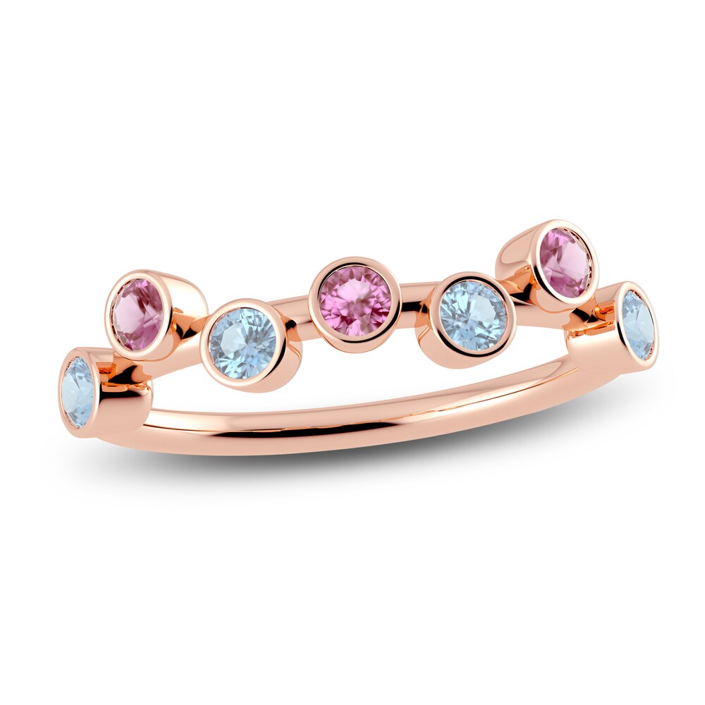 Juliette Maison Natural Pink Tourmaline & Natural Aquamarine Ring 10K Rose Gold IEXVpz8G Juliette Maison Natural Pink Tourmaline & Natural Aquamarine Ring 10K Rose Gold IEXVpz8G