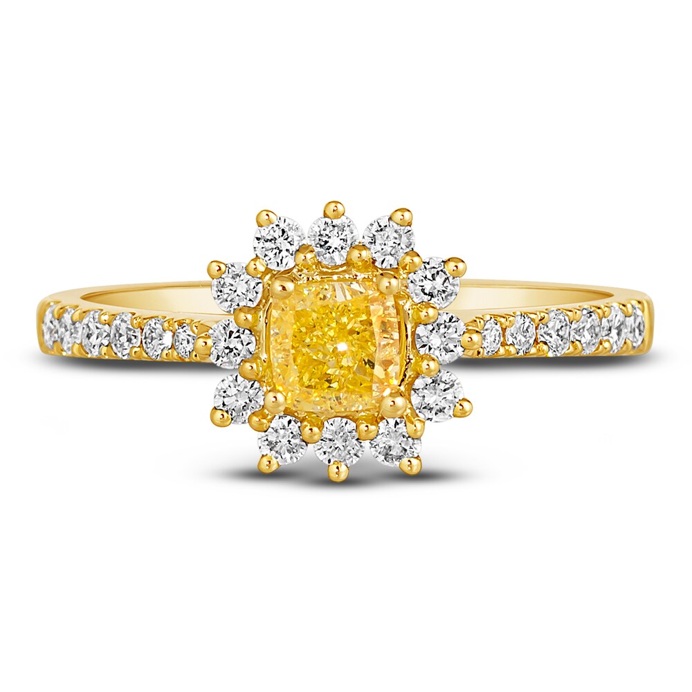 Le Vian Sunny Yellow Diamond Ring 1 ct tw Cushion/Round 14K Honey Gold ILXZPnDb Le Vian Sunny Yellow Diamond Ring 1 ct tw Cushion/Round 14K Honey Gold ILXZPnDb