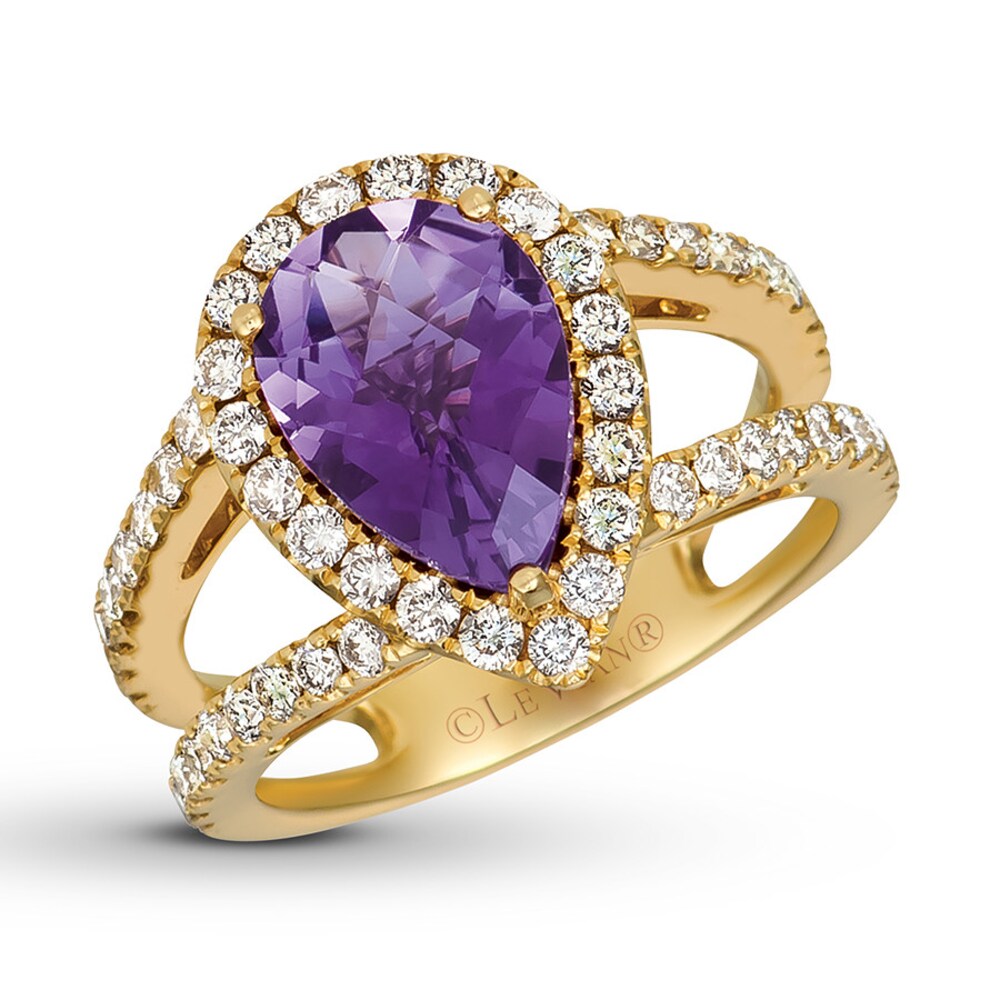 Le Vian Amethyst Ring 1 carat tw Diamonds 14K Honey Gold IU4zXtJA Le Vian Amethyst Ring 1 carat tw Diamonds 14K Honey Gold IU4zXtJA
