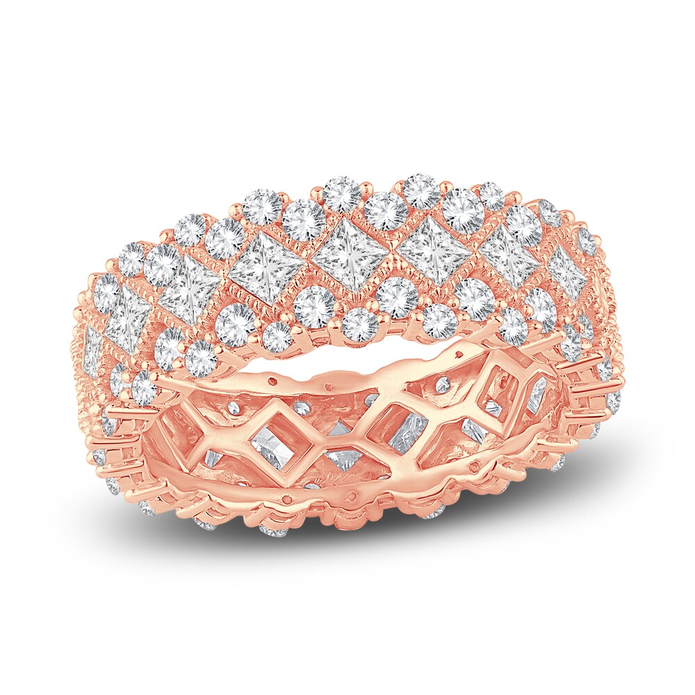 Diamond Eternity Ring 3 ct tw Round 14K Rose Gold IVycoeb0