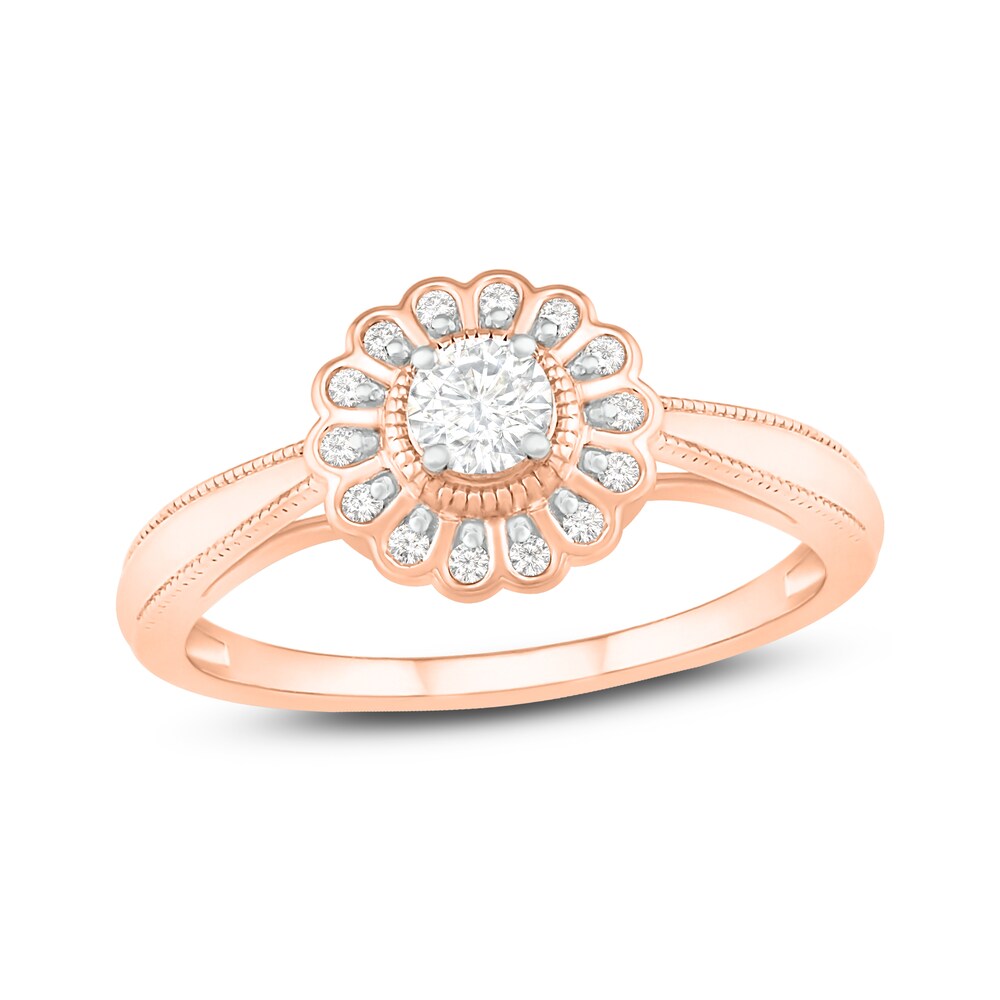 Diamond Ring 1/3 ct tw Round 14K Rose Gold IZr6WKwj