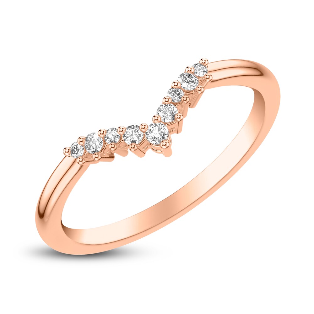Diamond Chevron Wedding Band 1/10 ct tw Round 14K Rose Gold ImoR3RPz Diamond Chevron Wedding Band 1/10 ct tw Round 14K Rose Gold ImoR3RPz