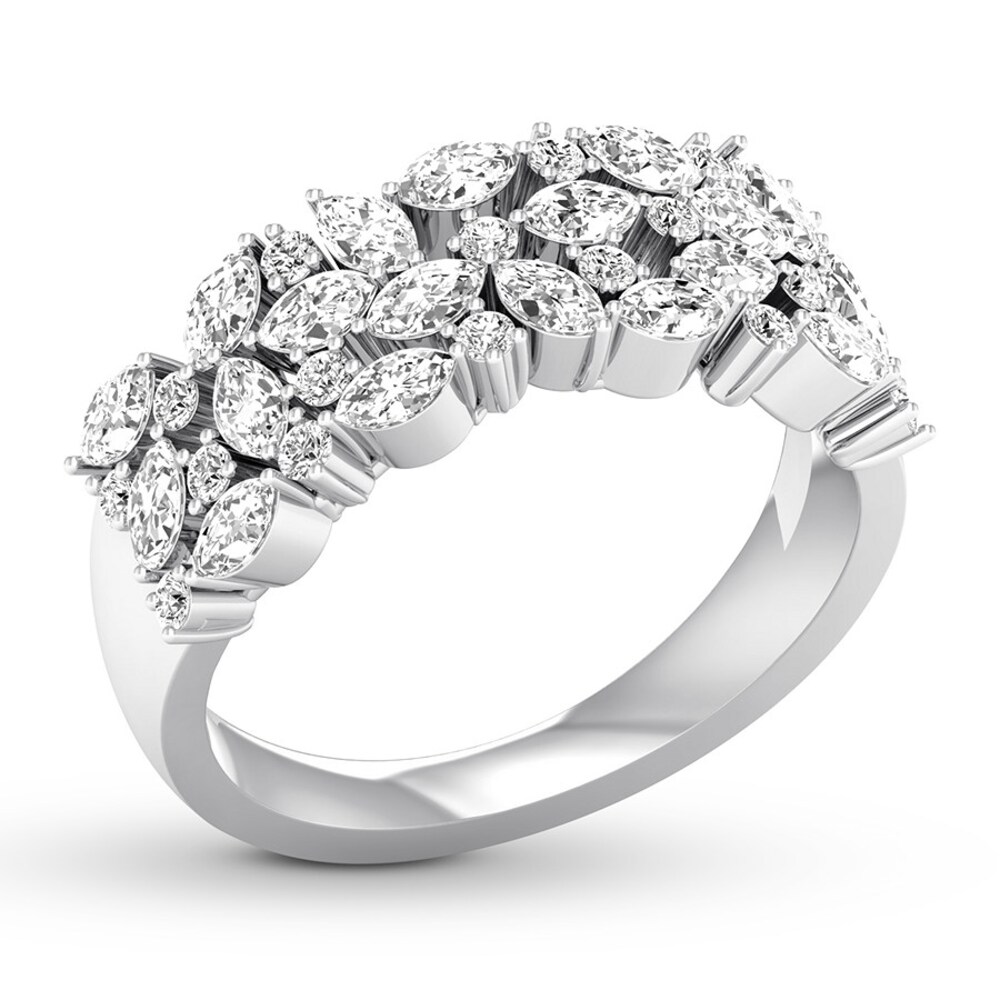 Diamond Anniversary Ring 1-1/5 ct tw Marquise/Round 14K Gold IpRmA1Kl Diamond Anniversary Ring 1-1/5 ct tw Marquise/Round 14K Gold IpRmA1Kl