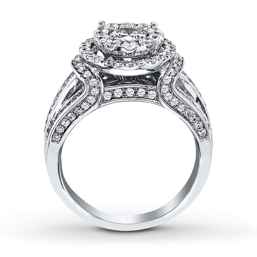 Diamond Engagement Ring 1-1/2 ct tw Round-cut 14K White Gold IxDsDzXG Diamond Engagement Ring 1-1/2 ct tw Round-cut 14K White Gold IxDsDzXG