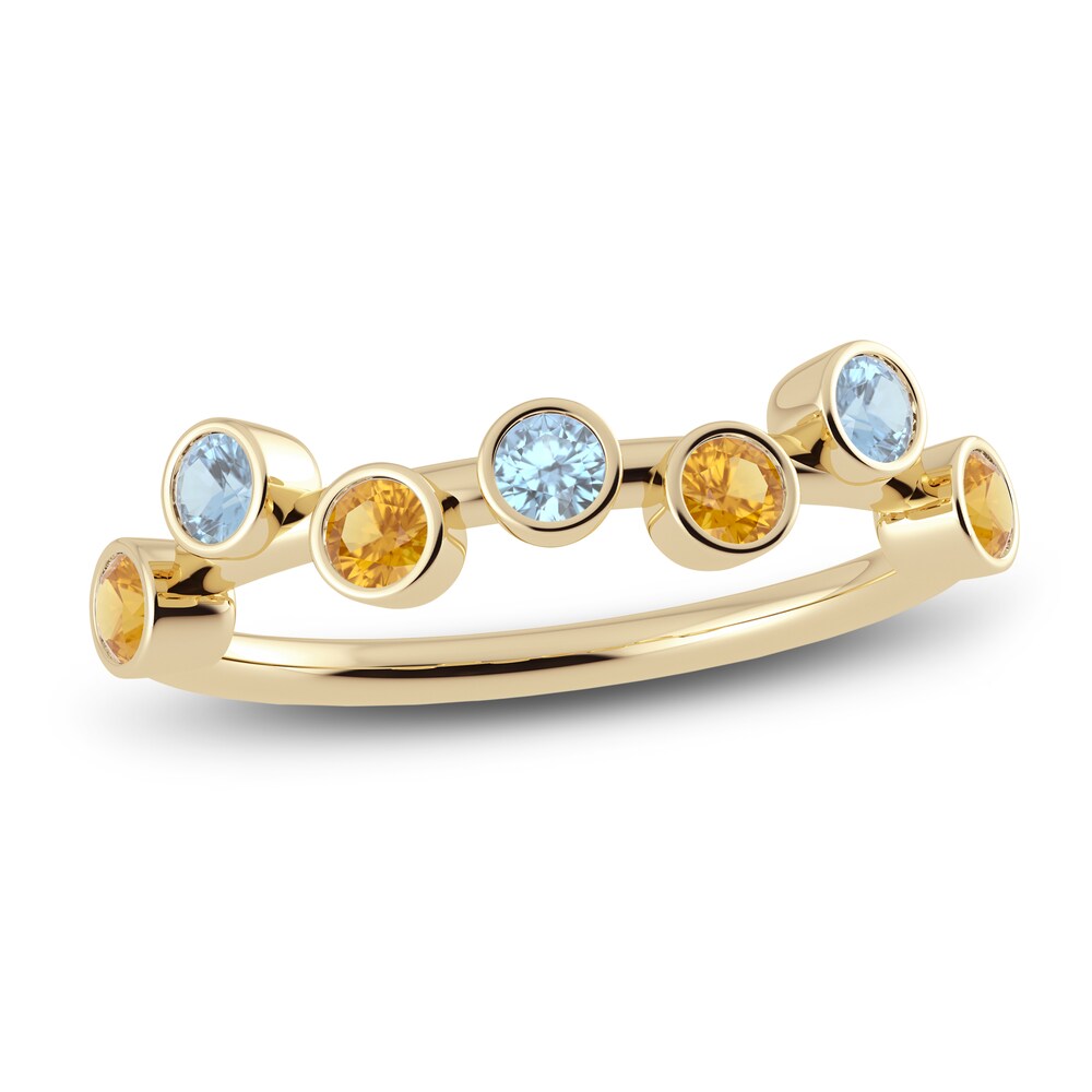 Juliette Maison Natural Citrine & Natural Aquamarine Ring 10K Yellow Gold J6mVj0fK Juliette Maison Natural Citrine & Natural Aquamarine Ring 10K Yellow Gold J6mVj0fK