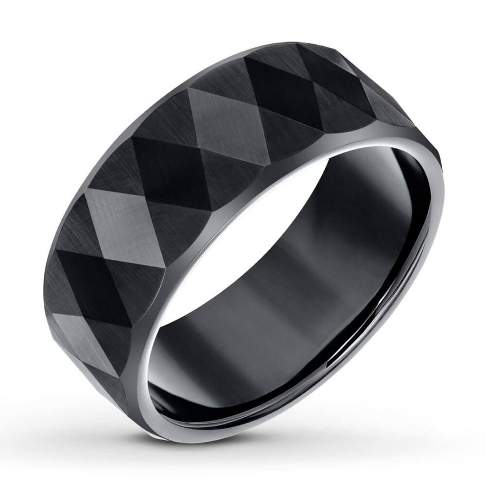 Wedding Band Black Tungsten Carbide 9mm JLJU413e Wedding Band Black Tungsten Carbide 9mm JLJU413e