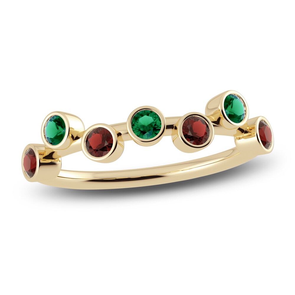 Juliette Maison Natural Emerald & Natural Garnet Ring 10K Yellow Gold JWCm7vlN Juliette Maison Natural Emerald & Natural Garnet Ring 10K Yellow Gold JWCm7vlN