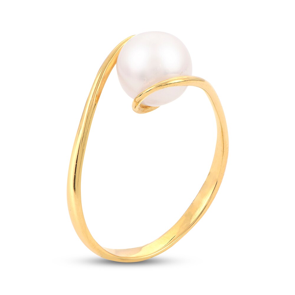 Cultured Freshwater Pearl Engagement Ring 14K Yellow Gold JXNOC4hW Cultured Freshwater Pearl Engagement Ring 14K Yellow Gold JXNOC4hW