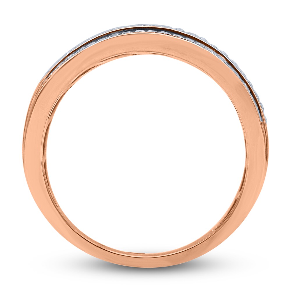 Diamond Multi-Row Anniversary Band 1 ct tw Round 14K Rose Gold Jet64Yz4 Diamond Multi-Row Anniversary Band 1 ct tw Round 14K Rose Gold Jet64Yz4