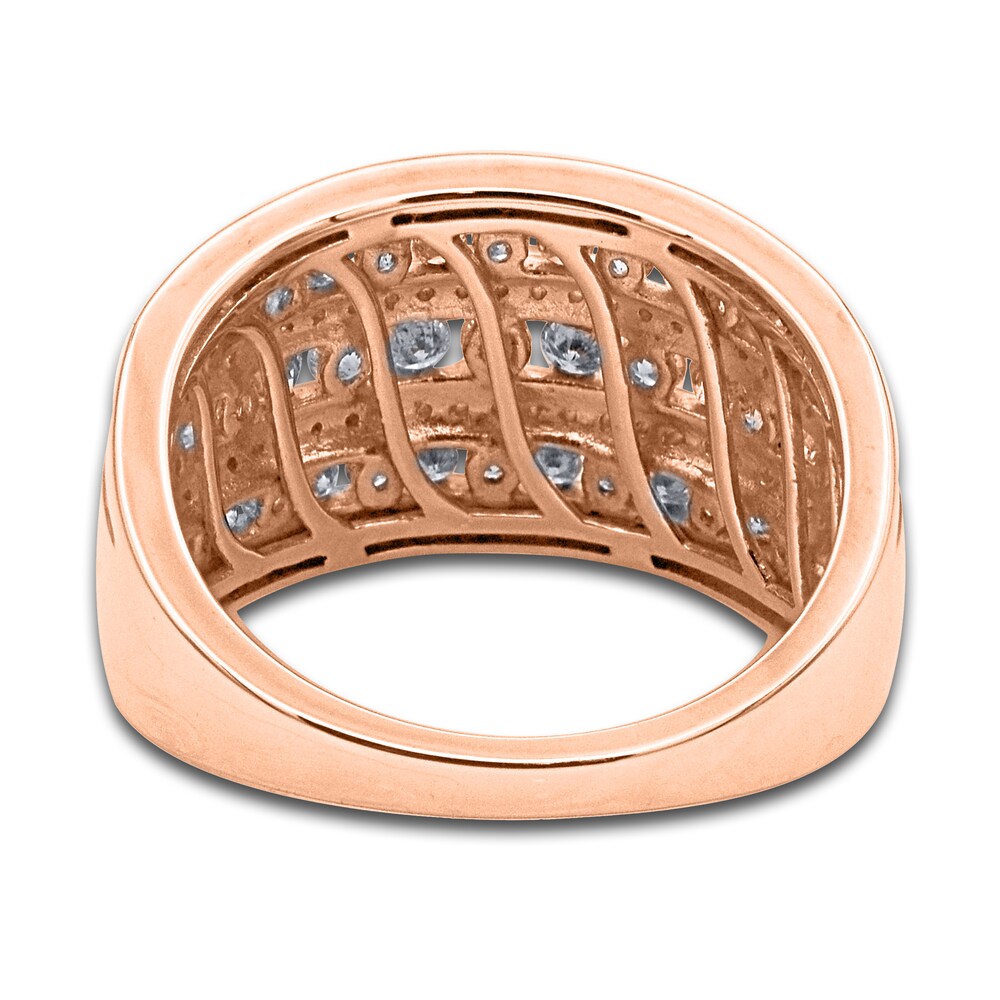 Diamond Multi-Row Anniversary Band 1 ct tw Round 14K Rose Gold Jet64Yz4 Diamond Multi-Row Anniversary Band 1 ct tw Round 14K Rose Gold Jet64Yz4
