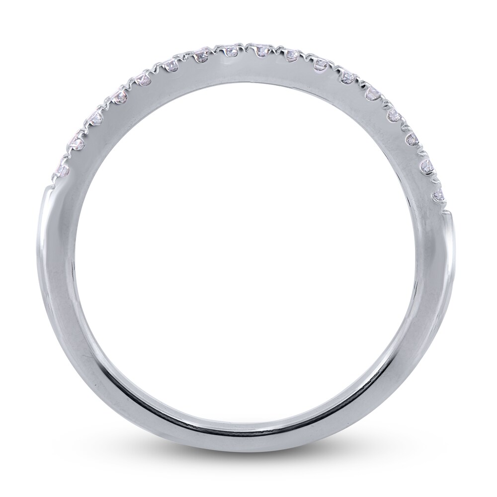 Diamond Wedding Band 1/6 ct tw Round 14K White Gold Jv2HwWeN