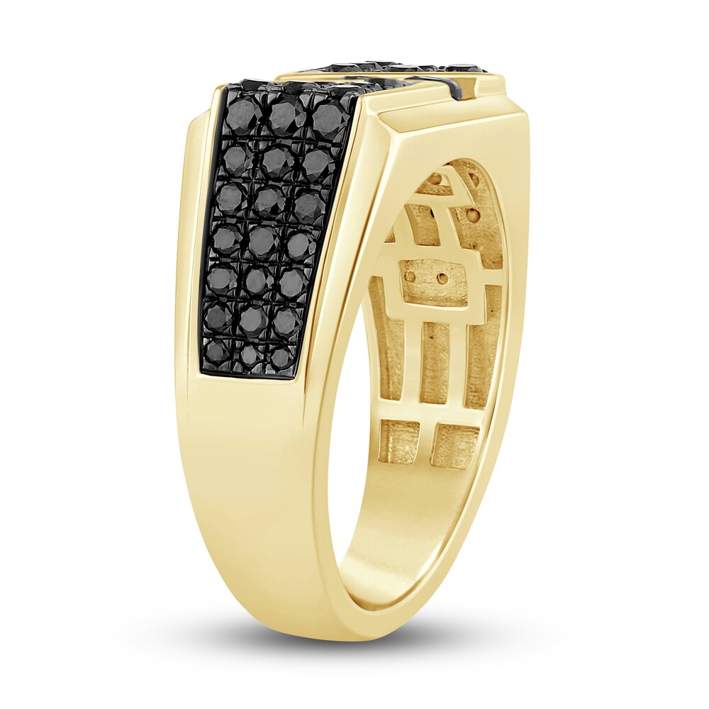 Men\'s Black Diamond Ring 2-1/2 ct tw Round 14K Yellow Gold JxWCNjRX Men\'s Black Diamond Ring 2-1/2 ct tw Round 14K Yellow Gold JxWCNjRX