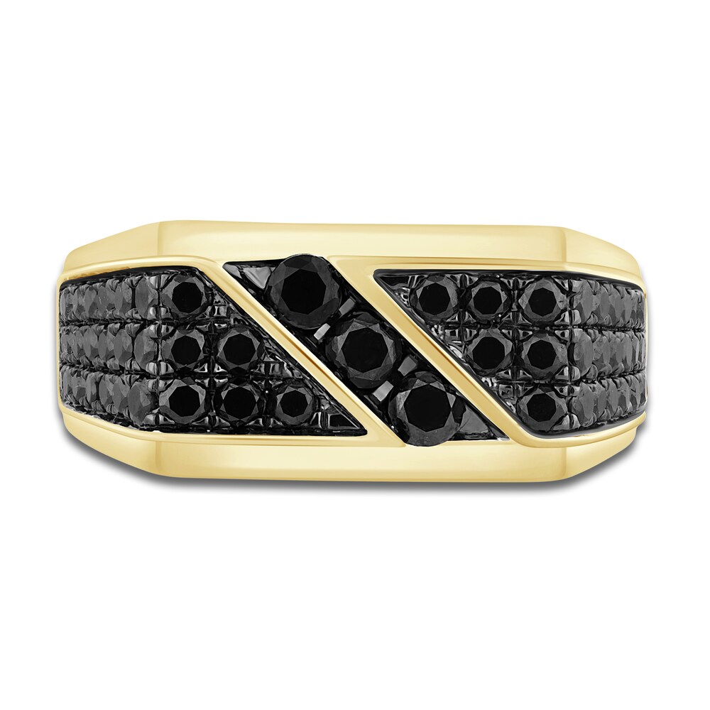 Men\'s Black Diamond Ring 2-1/2 ct tw Round 14K Yellow Gold JxWCNjRX Men\'s Black Diamond Ring 2-1/2 ct tw Round 14K Yellow Gold JxWCNjRX