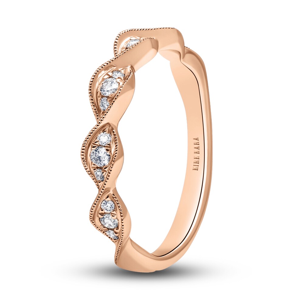 Kirk Kara Twisted Diamond Wedding Band 1/8 ct tw Round 14K Rose Gold JymXMNXw