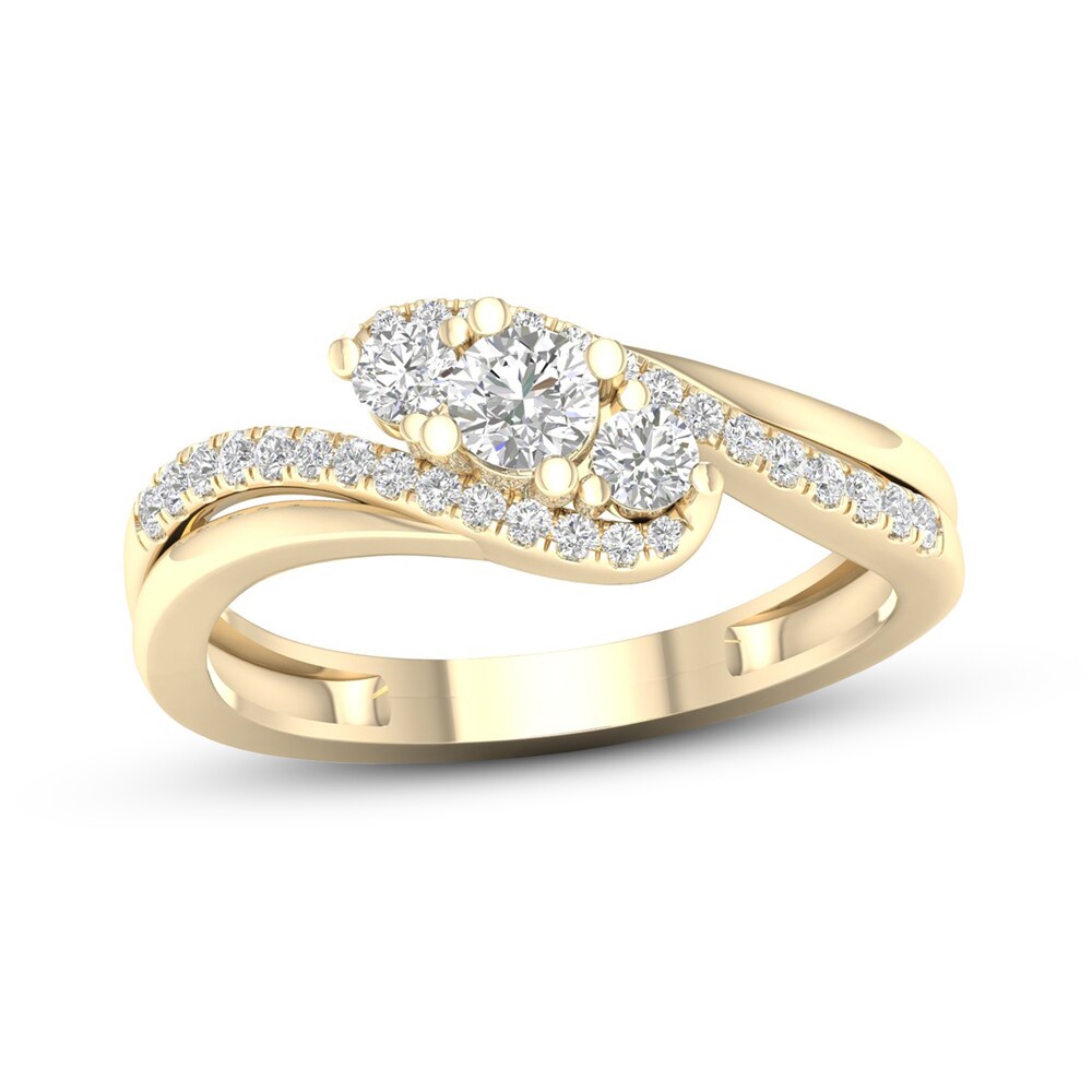 Diamond 3-Stone Ring 1/2 ct tw Round 10K Yellow Gold K1mrqUJJ Diamond 3-Stone Ring 1/2 ct tw Round 10K Yellow Gold K1mrqUJJ