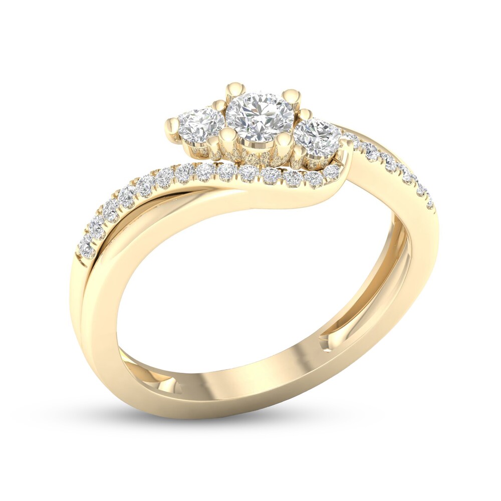 Diamond 3-Stone Ring 1/2 ct tw Round 10K Yellow Gold K1mrqUJJ Diamond 3-Stone Ring 1/2 ct tw Round 10K Yellow Gold K1mrqUJJ