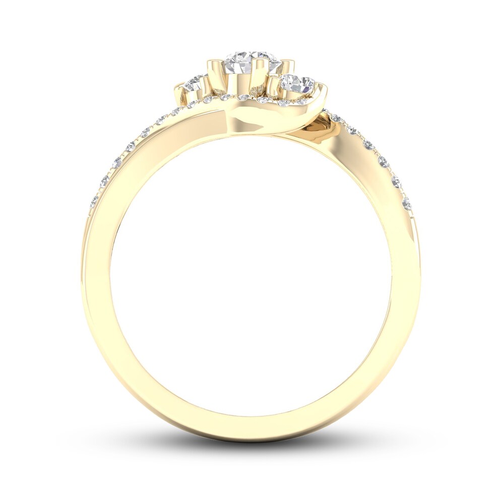 Diamond 3-Stone Ring 1/2 ct tw Round 10K Yellow Gold K1mrqUJJ Diamond 3-Stone Ring 1/2 ct tw Round 10K Yellow Gold K1mrqUJJ