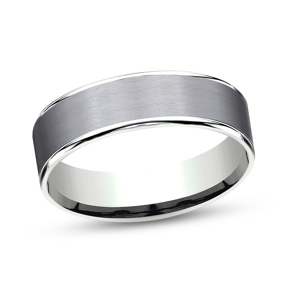 Satin Wedding Band 14K White Gold/Tantalum 6.5mm K3qW59WP Satin Wedding Band 14K White Gold/Tantalum 6.5mm K3qW59WP