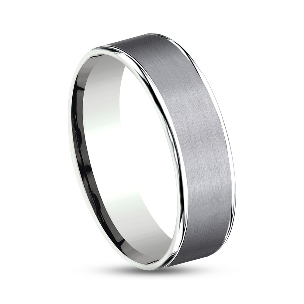 Satin Wedding Band 14K White Gold/Tantalum 6.5mm K3qW59WP