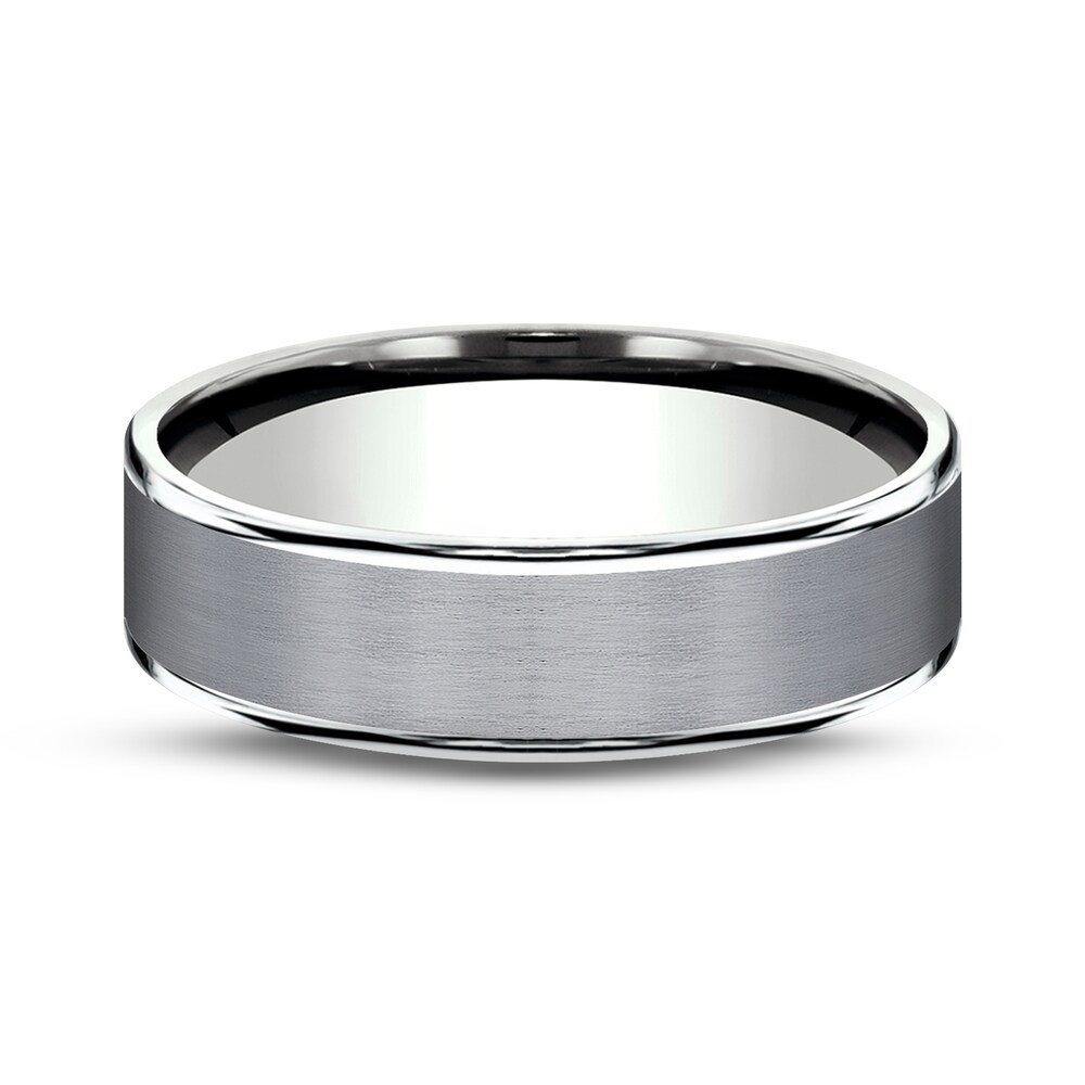 Satin Wedding Band 14K White Gold/Tantalum 6.5mm K3qW59WP