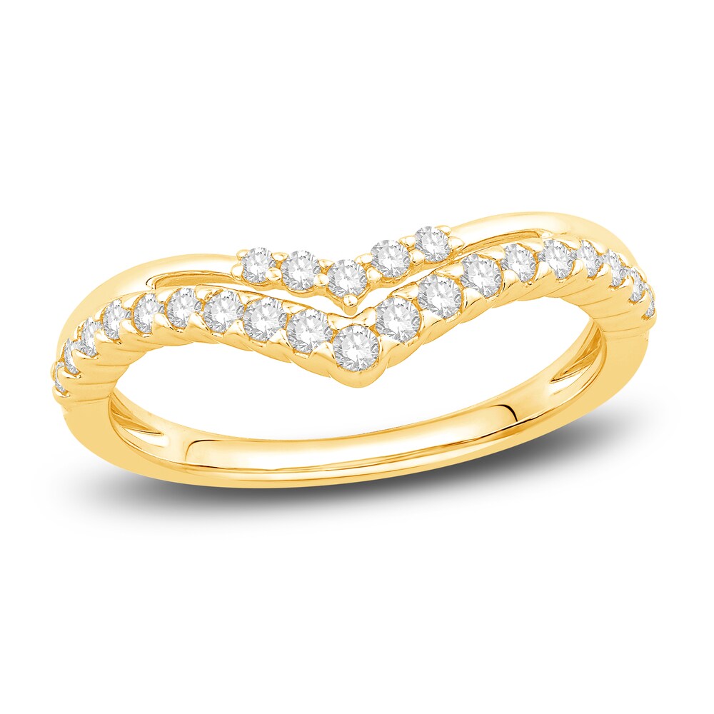 Diamond Contour Anniversary Band 1/3 ct tw Round 14K Yellow Gold K635fSlH