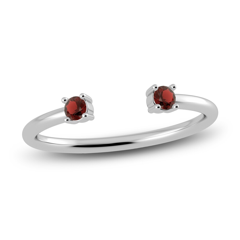 Juliette Maison Natural Garnet Cuff Ring 10K White Gold KMAuBcvd Juliette Maison Natural Garnet Cuff Ring 10K White Gold KMAuBcvd