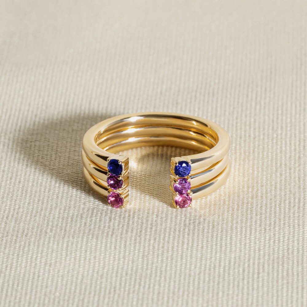 Juliette Maison Natural Garnet Cuff Ring 10K White Gold KMAuBcvd Juliette Maison Natural Garnet Cuff Ring 10K White Gold KMAuBcvd