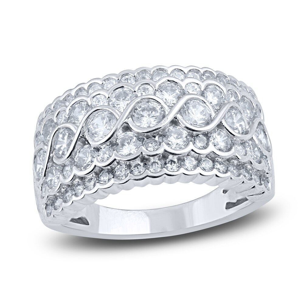 Diamond Wave Anniversary Band 2 ct tw Round 14K White Gold KdllVyKq