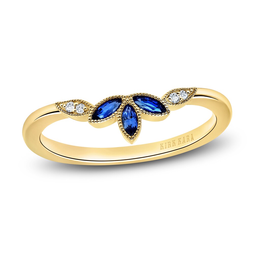 Kirk Kara Natural Blue Sapphire Anniversary Band Diamond Accents 18K Yellow Gold Kfcc1GNB Kirk Kara Natural Blue Sapphire Anniversary Band Diamond Accents 18K Yellow Gold Kfcc1GNB