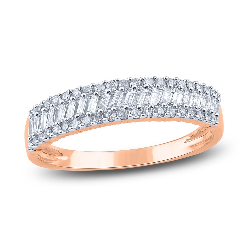 Diamond Slant Anniversary Band 1/2 ct tw Baguette/Round 14K Rose Gold KgxRY3d2 Diamond Slant Anniversary Band 1/2 ct tw Baguette/Round 14K Rose Gold KgxRY3d2