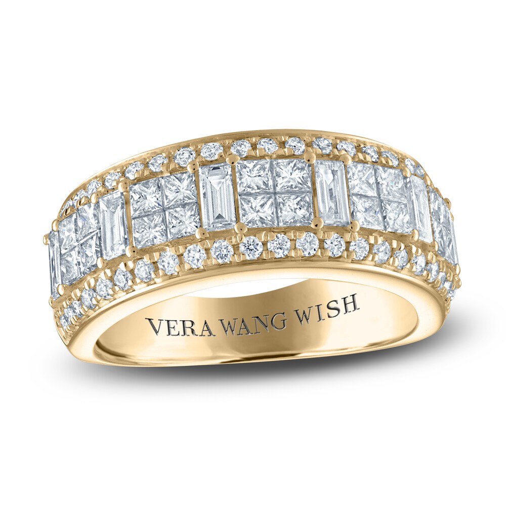 Vera Wang WISH Diamond Anniversary Band 1-1/2 ct tw Baguette/Princess/ Round 18K Yellow Gold Kkm2DeC4 Vera Wang WISH Diamond Anniversary Band 1-1/2 ct tw Baguette/Princess/ Round 18K Yellow Gold Kkm2DeC4