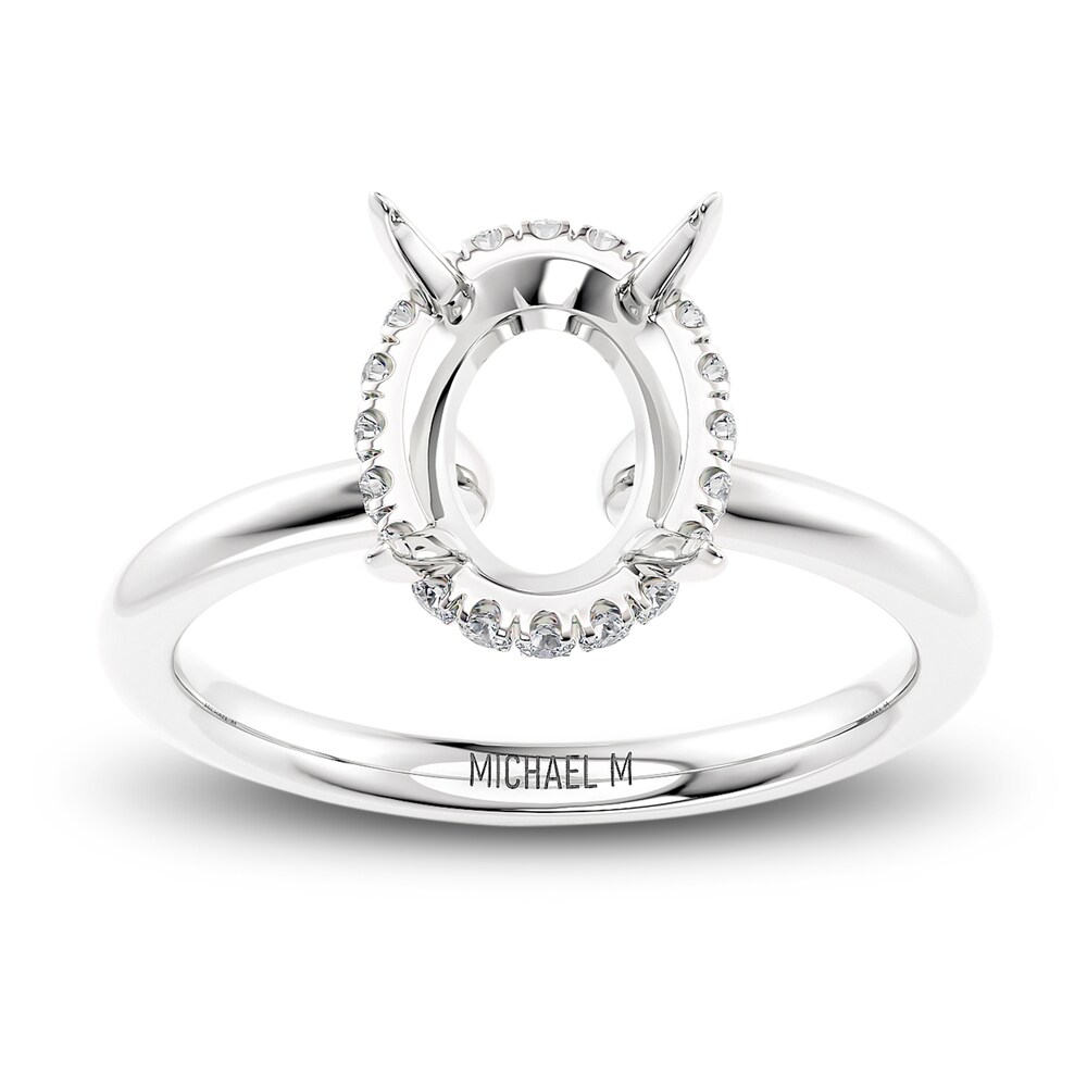 Michael M Diamond Engagement Ring Setting 1/10 ct tw Round 18K White Gold (Center diamond is sold separately) KnDEgBIE Michael M Diamond Engagement Ring Setting 1/10 ct tw Round 18K White Gold (Center diamond is sold separately) KnDEgBIE