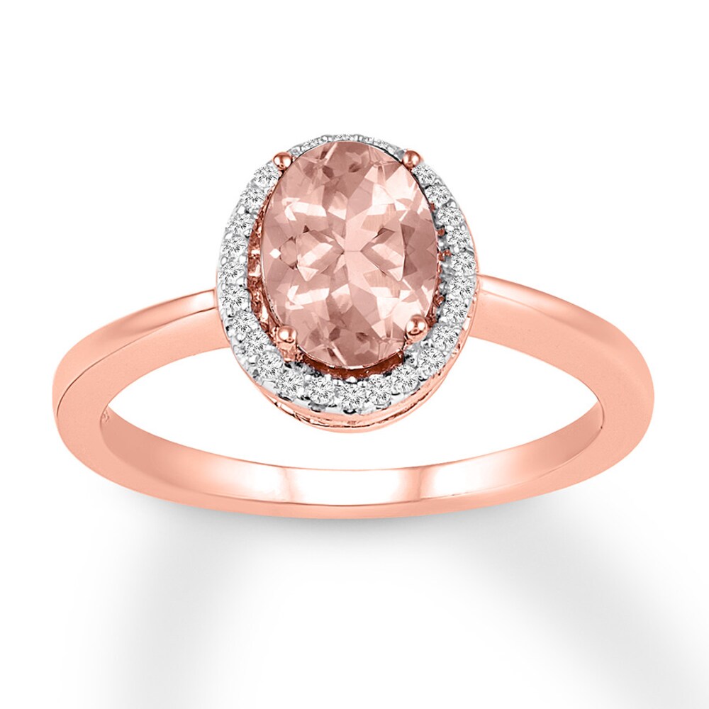 Morganite Ring 1/15 ct tw Diamonds 10K Rose Gold KpAjipEQ